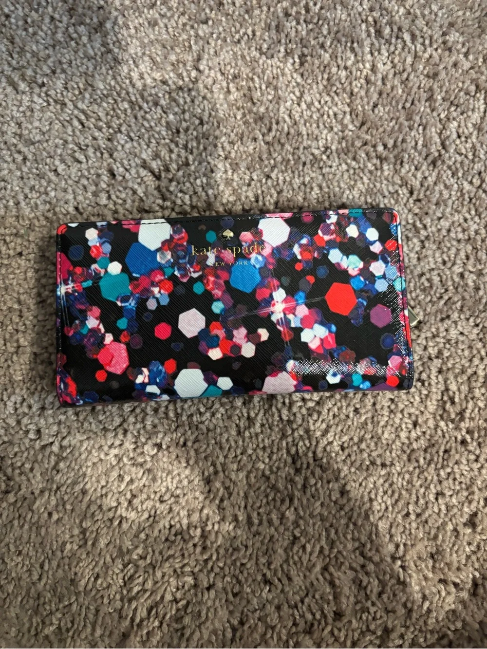 kate spade Black Multicolor Confetti Long Wallet